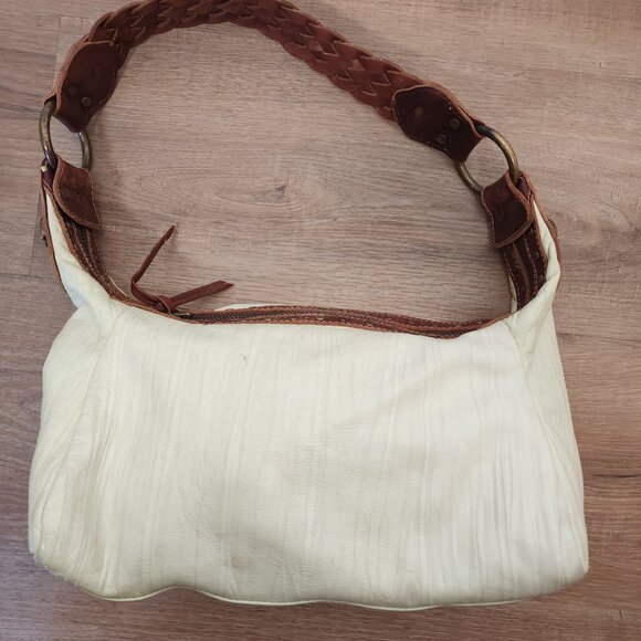 Vintage Browns Green Brown Shoulder Bag Purse Metal Bull Accents Braided Strap - Picture 2 of 12